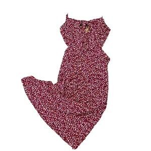 NWT Francesca's Blue Rain Burgundy/Wine Floral Open Back Midi Dress - MEDIUM